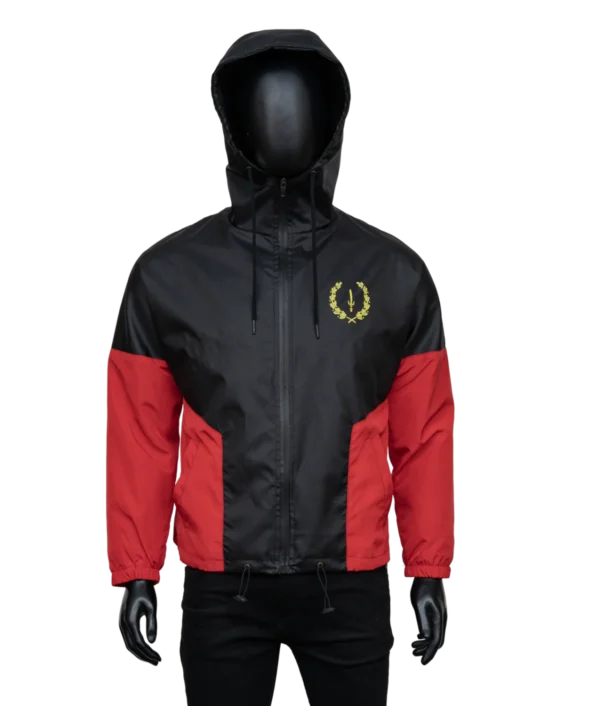 Black hoodie featuring an American Heritage flag design with casual fit and pullover style.