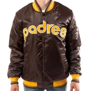 Bomber San Diego Padres Brown Satin Jacket