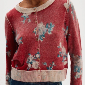 Murder in a Small Town S02 Cassandra Sawtell Red Floral Print Cardigan