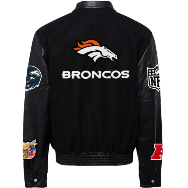 Denver Broncos Jeff Hamilton Wool and Leather Varsity Jacket