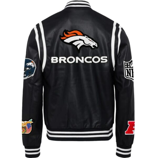 Denver Broncos Jeff Hamilton Leather Varsity Jacket