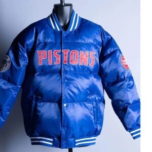 Detroit Pistons Blue Down Bubble Jacket