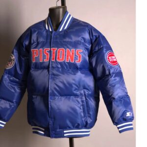 Detroit Pistons Blue Down Bubble Jacket