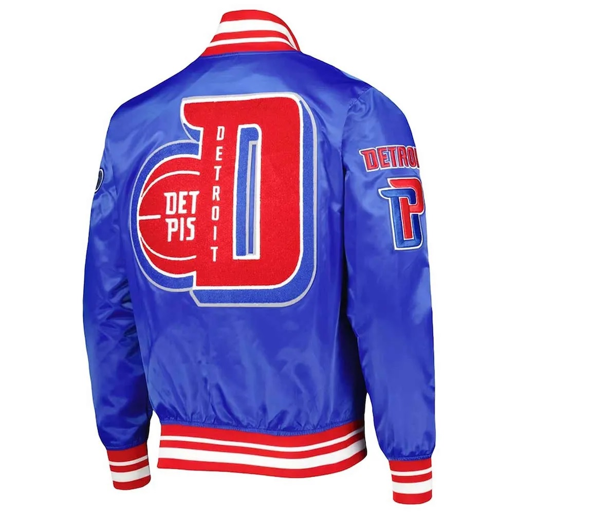 Detroit Pistons Finals 3x Champions Mash Up Satin Jacket