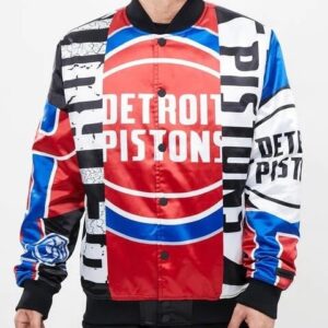 Detroit Pistons Mashup Satin Varsity Jacket