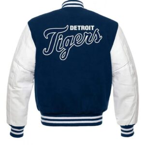 Detroit Tigers Letterman Blue and White Jacket