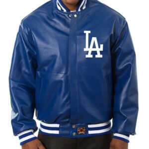 Dodgers Royal Blue Bomber Leather Jacket