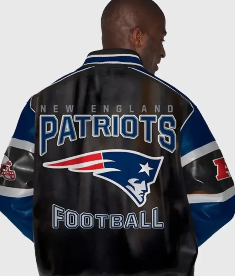 England Patriots Faux-Leather Jacket - Image 2