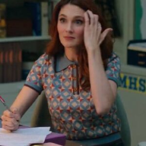 English Teacher S02 Stephanie Koenig Geometric Pattern Sweater