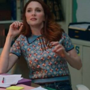 English Teacher S02 Stephanie Koenig Geometric Pattern Sweater