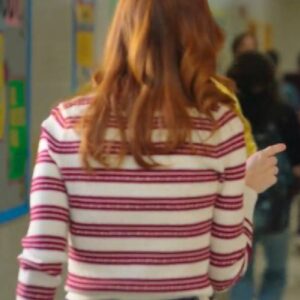 English Teacher S02 Stephanie Koenig Pink & White Striped Cardigan