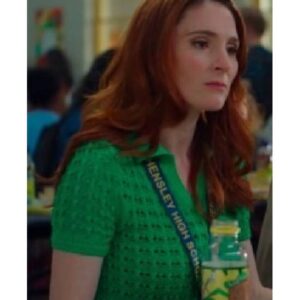 English Teacher Stephanie Koenig Green Polo Top