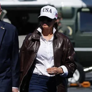 Melania Trump Brown Leather Jacket
