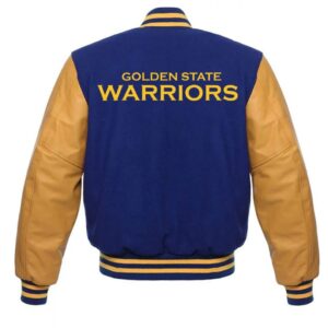 Golden State Warriors Blue and Yellow Letterman Jacket