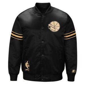 Golden State Warriors Classic Black Satin Jacket