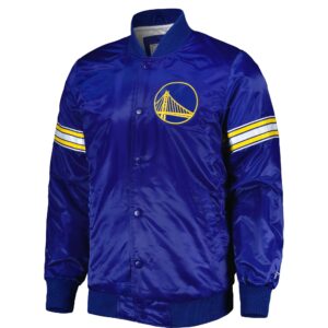 Golden State Warriors Pick & Roll Full-Snap Satin Varsity Jacket