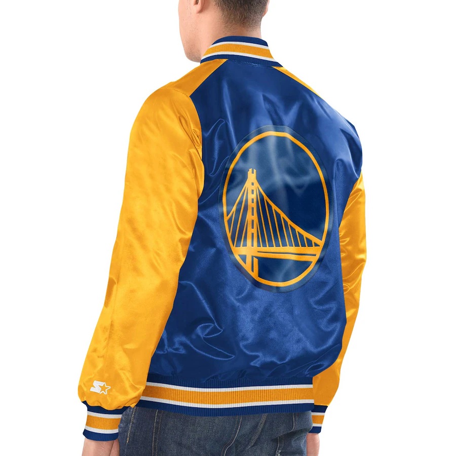 Golden State Warriors Renegade Satin Varsity Jacket
