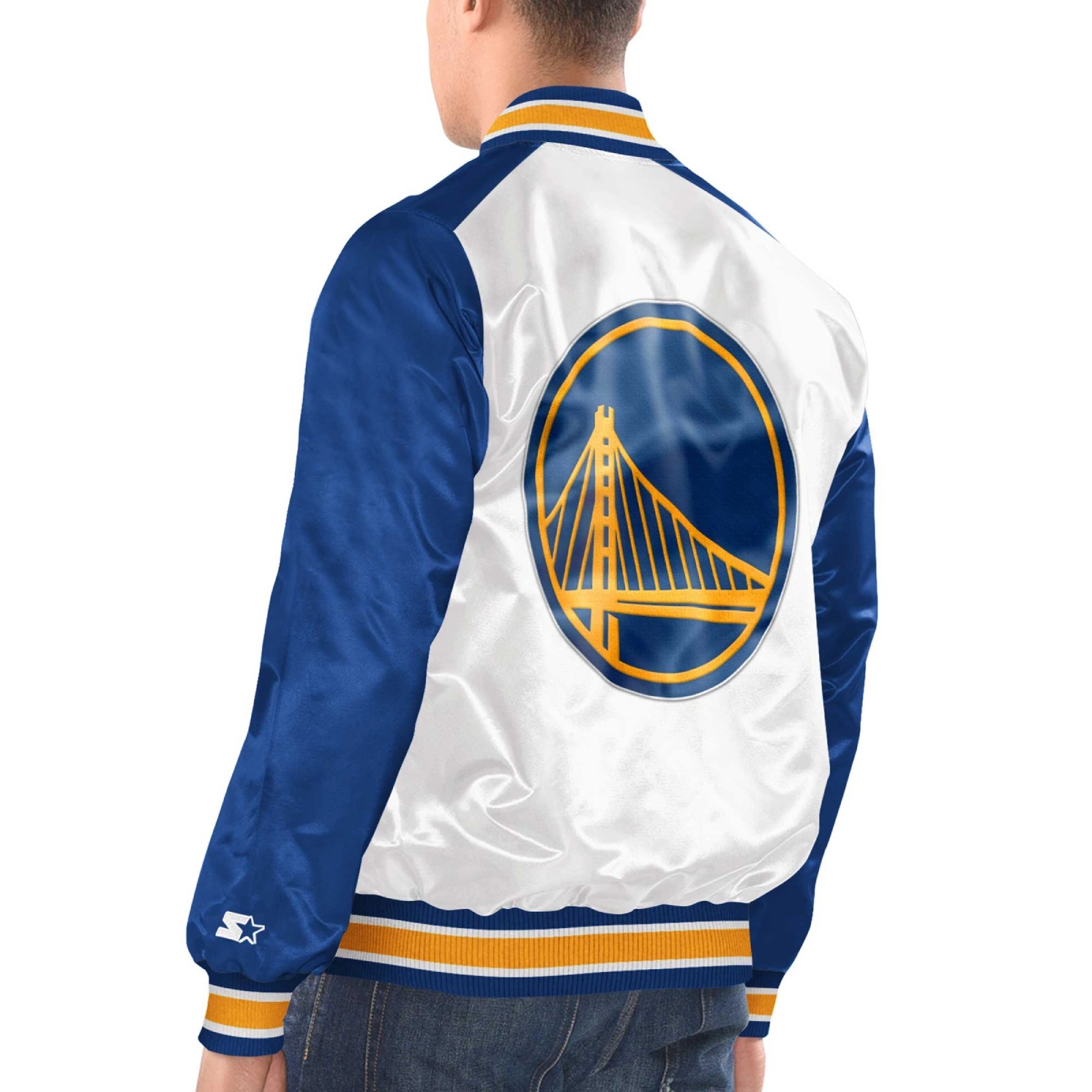 Golden State Warriors Renegade Satin Varsity Jacket