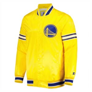 Golden State Warriors Slider Full-Snap Satin Varsity Jacket