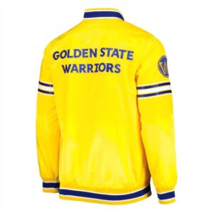 Golden State Warriors Slider Full-Snap Satin Varsity Jacket