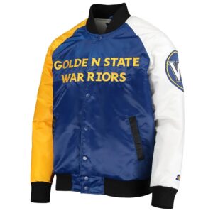 Golden State Warriors Tri-Color Satin Varsity Jacket
