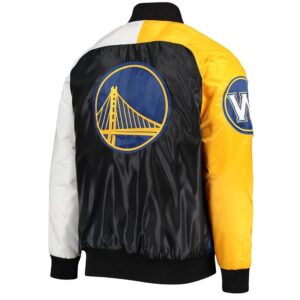 Golden State Warriors Tri-Color Satin Varsity Jacket
