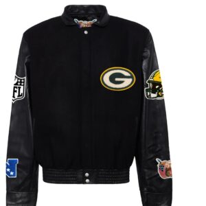 Green Bay Packers Jeff Hamilton Wool And Leather Jacket