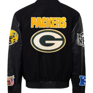 Green Bay Packers Jeff Hamilton Wool And Leather Jacket