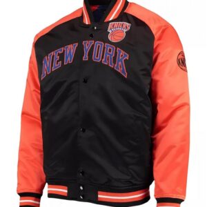 Hardwood Classics Reload 3.0 NY Knicks Black and Orange Jacket