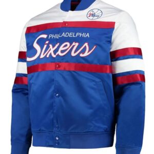 Hardwood Classics Script Philadelphia Satin Full-Snap Jacket