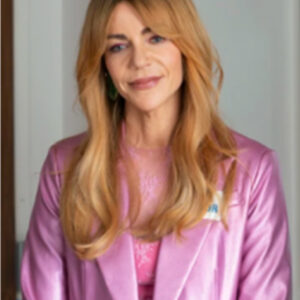 High Potential S02 Kaitlin Olson Pink Leather Blazer