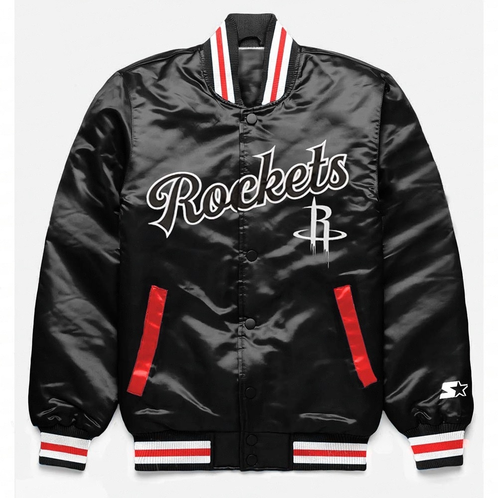 Houston Rockets Exclusive Black Satin Jacket