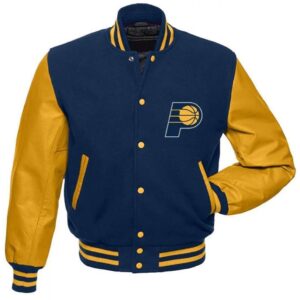 Indiana Pacers Letterman Blue and Yellow Jacket