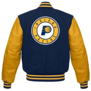 Indiana Pacers Letterman Blue and Yellow Jacket