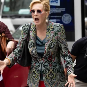 Jean Smart spotted in New York City 2025 wearing a tailored blazer, showcasing classic elegance with a modern, structured silhouette.