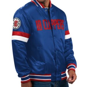 LA Clippers Starter Royal Home Game Satin Varsity Jacket