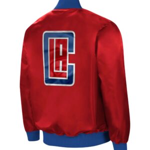 LA Clippers The Ambassador Full-Zip Red Satin Varsity Jacket