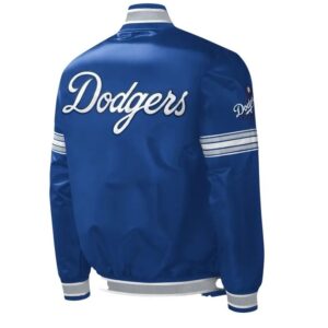 LA Dodgers Midfield Royal Blue Satin Varsity Jacket