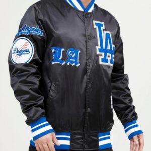 LA Dodgers Old English Satin Varsity Jacket