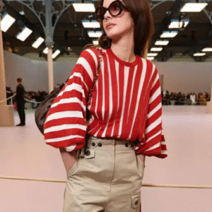 Lana Del Rey Paris Fashion Week 2025 Striped Shirt