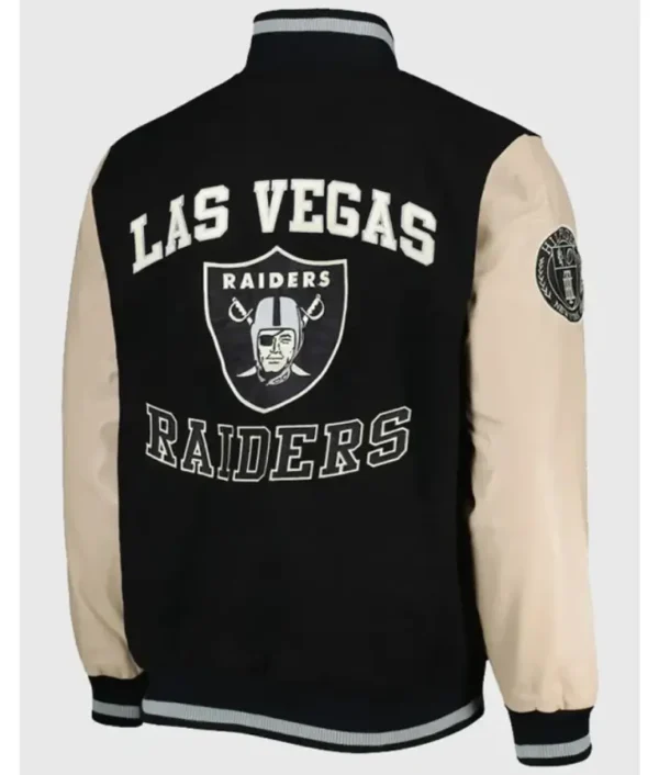 Las Vegas Raiders Black Full-Zip Varsity Jacket - Image 2