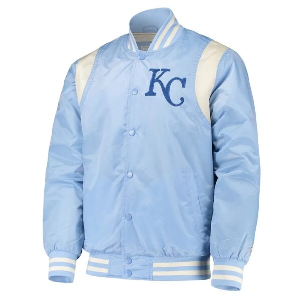 Cream Kansas City Royals Varsity Satin Jacket