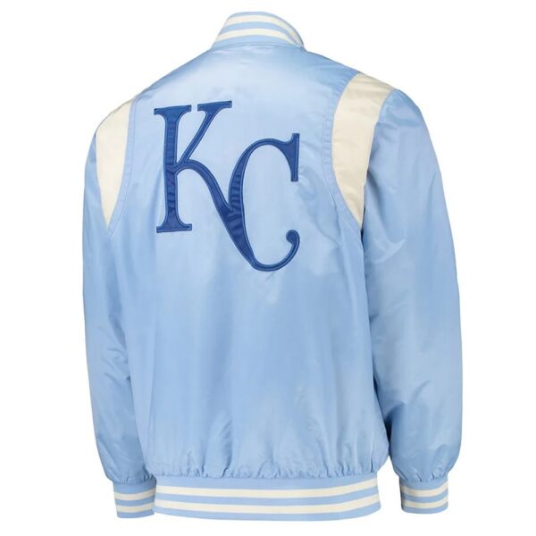 Cream Kansas City Royals Varsity Satin Jacket