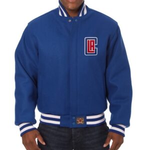 Los Angeles Clippers JH Design Blue Wool Varsity Jacket
