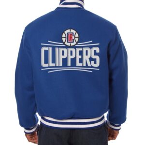 Los Angeles Clippers JH Design Blue Wool Varsity Jacket