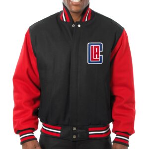 Los Angeles Clippers Red & Black Wool Varsity Jacket