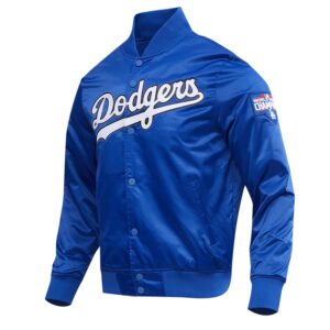 LA Dodgers Big Logo Blue Satin Jacket