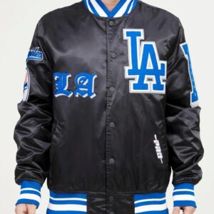 LA Dodgers Old English Satin Varsity Jacket