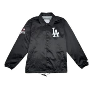 Shop the Los Angeles Dodgers Starter Coaches Black Jacket for a sleek, fan-approved look. Perfect for game days and casual wear.