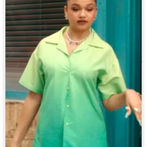 Maintenance Required 2025 Madison Bailey Rhinestone Shirt in a stylish rhinestone design, displayed on a hanger.